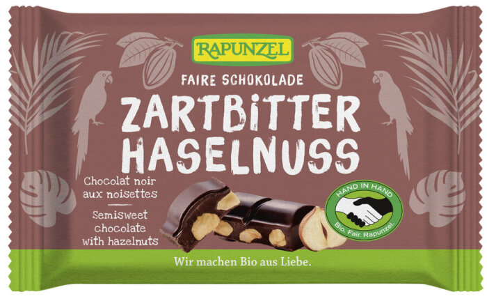 Rapunzel Bio Zartbitter Schokolade mit ganzen Nüssen 100g
