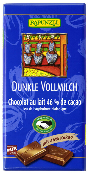 Rapunzel Vollmilch Schokolade Dunkel 46% HIH 0,11kg
