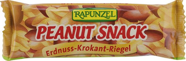 Rapunzel Bio Peanut Snack, Erdnuss-Krokant Riegel 30g
