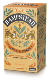 Hampstead Tea Organic Demeter Lemon Ginger 30g Bio