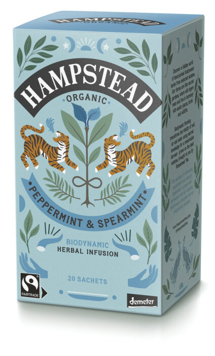 Hampstead Tea Organic Demeter and Fairtrade Peppermint & Spearmint 30g Bio