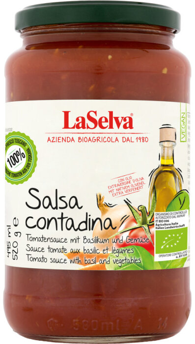 LaSelva Salsa Contadina Tomatensauce Basilikum 520g