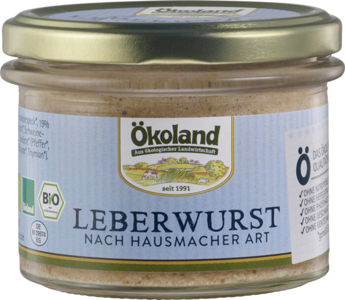 Ökoland Leberwurst Hausmacher Art Gourmet Qualität im Glas 160g