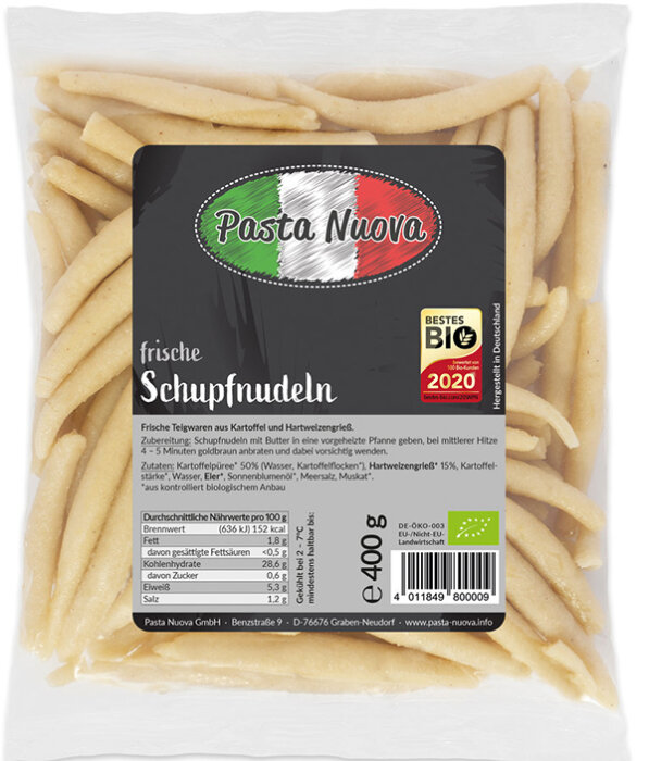 Pasta Nuova Frische Schupfnudeln aus Kartoffeln 400g Bio